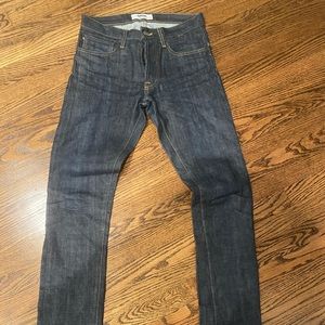 new never worn baldwin denim jeans. straight leg. button fly